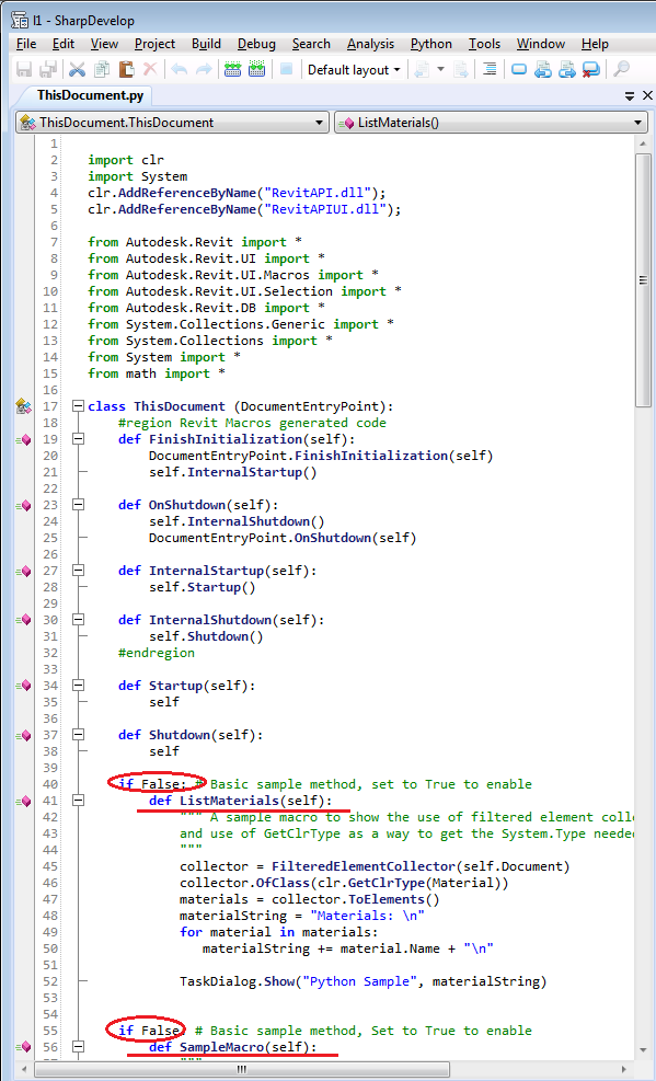 How to find python macro exmaples