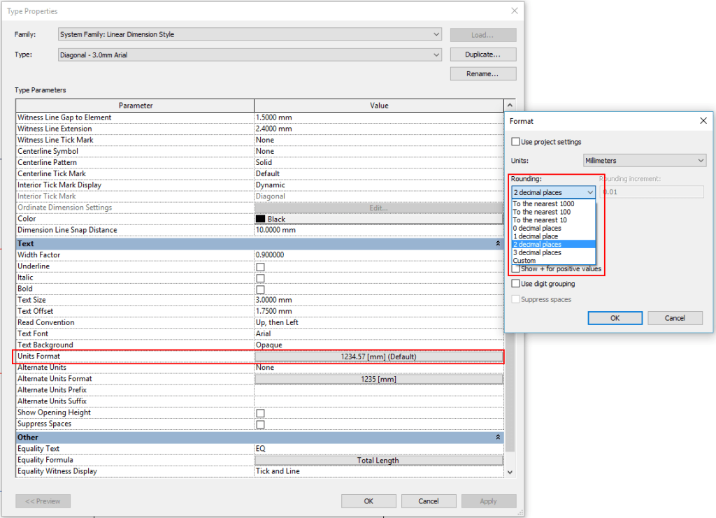 Revit Dimensions precision