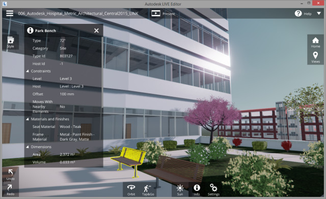 LIVE allows users to turn BIM models into photorealistic environments that they can navigate freely. (Image courtesy of Autodesk.)