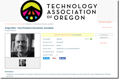 Oregon  2016 Tech Exec Auction - Autodesk Drone Option