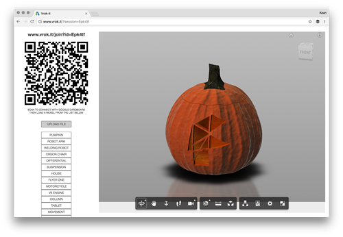 Fusion 360 pumpkin in Vrok-It