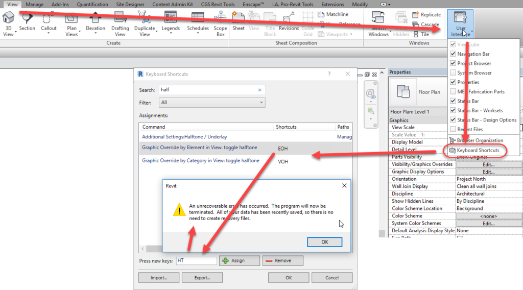 revit-keyboard-shortcut-issue