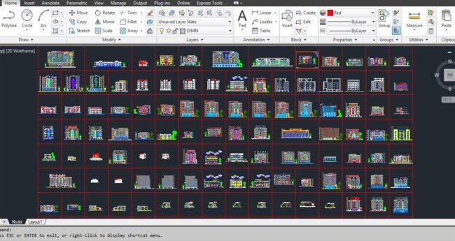 Series of elevation design in AutoCAD