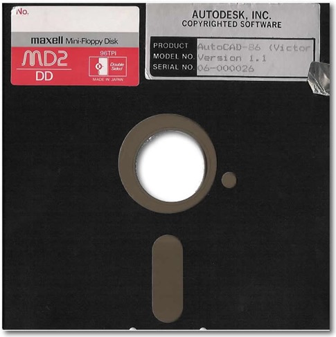 AutoCAD 86 1.1 disk by Shaan Hurley (c)