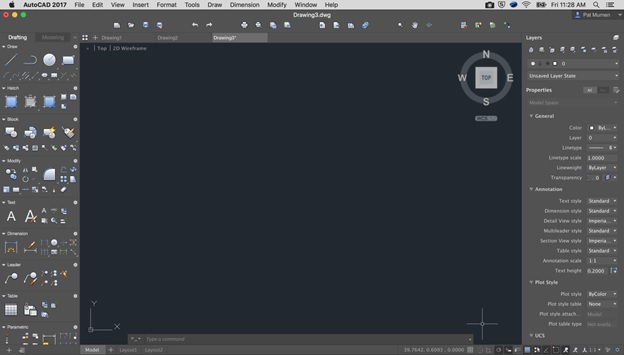 AutoCAD 2017 for Mac UI