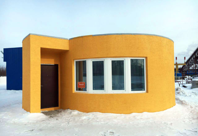 The first building 3D-printed by Apis Cor. (Image courtesy of Apis Cor.)