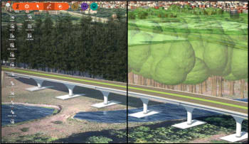 Simplified trees in InfraWorks can enhance the package’s performance.