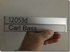 Carl Bass former Autodesk CEO cubicle nameplate