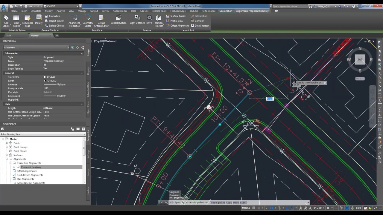 Построение плана трассы в автокаде