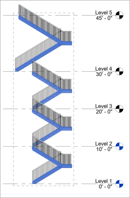Depiction of the new Multistory Stair tool. (Image courtesy of Autodesk.)