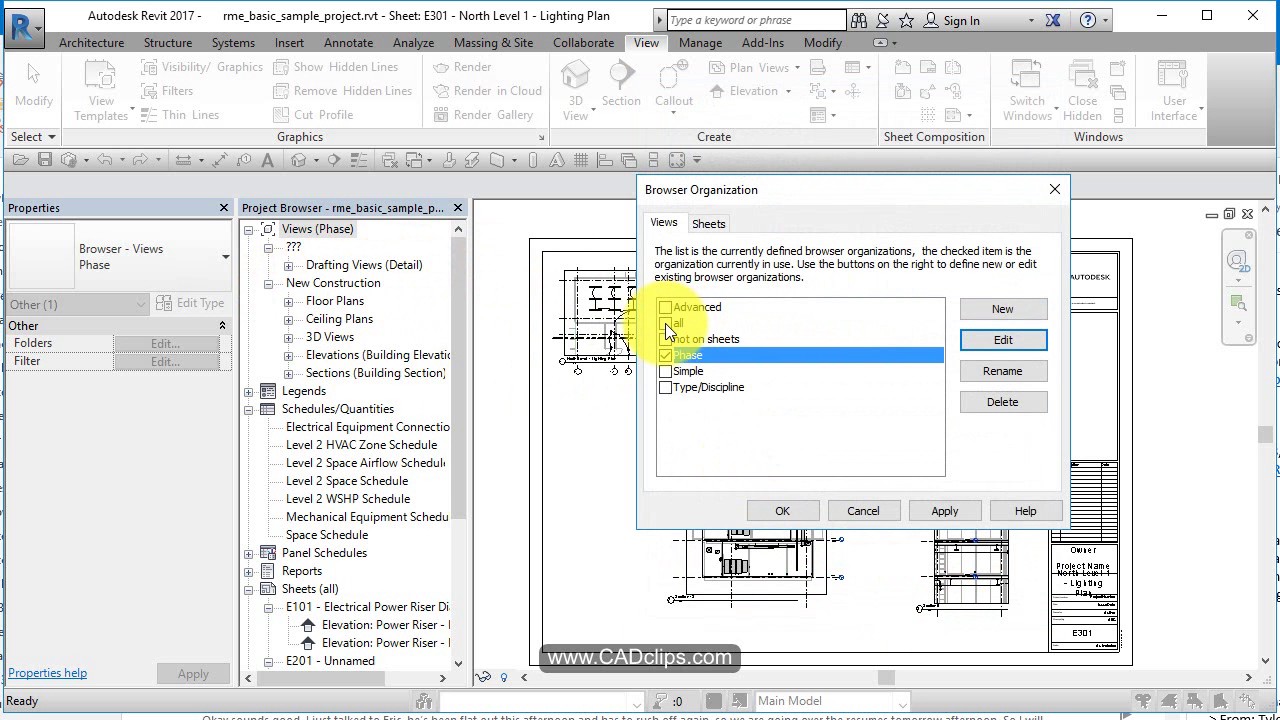 how to add views in project browser in revit