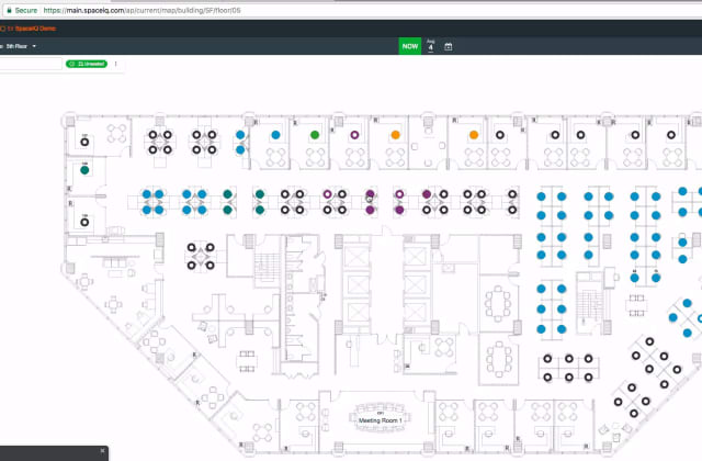 Figure 2- The new way, with SpaceIQ showing who sits where on a browser. (Image courtesy of SpaceIQ.)
