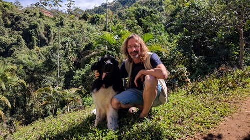 Our host, Luca, and his Newfoundland, Tato