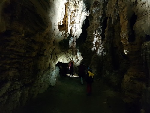 Walking through the caves