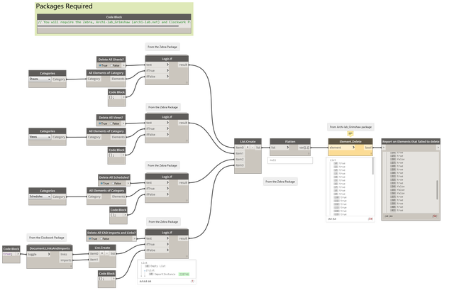 Strip Views from Revit - Dynamo Graph