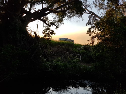 The van by sunset