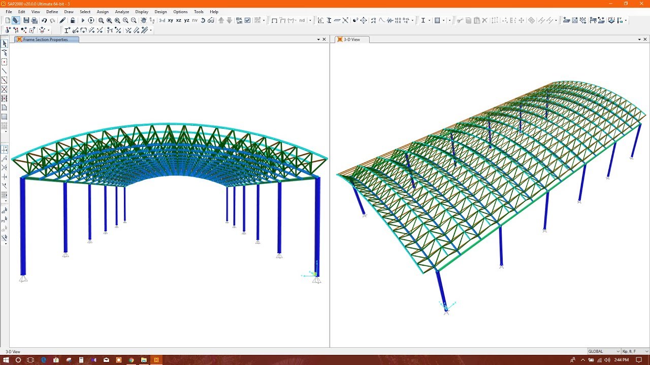 Curved roof truss barrel roof truss modeling in sap2000 revit news