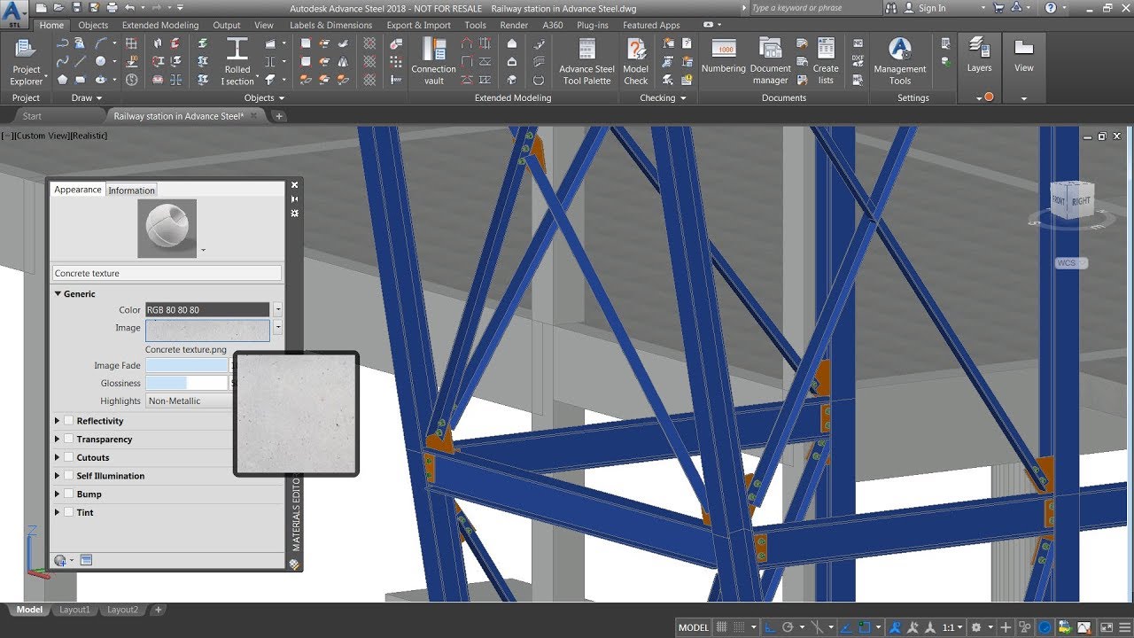 Advance Steel - Assigning a New Material to a Layer - Revit news