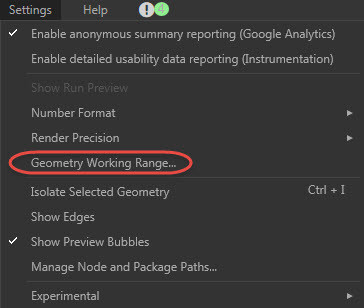 Dynamo - Geometry Working Range