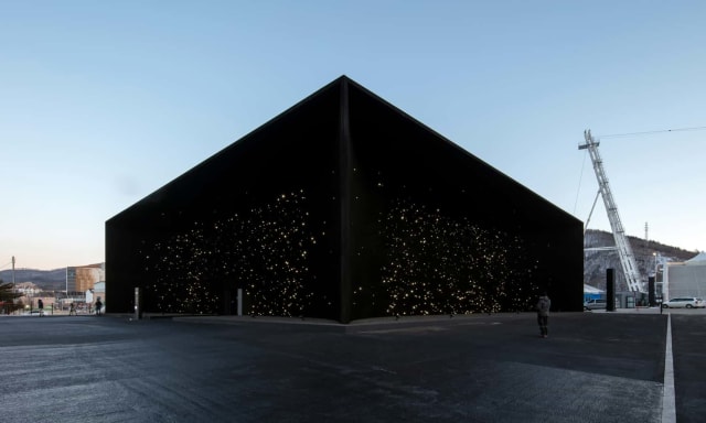 The Hyundai Pavilion coated in a super-black material. (Image courtesy of Hyundai.)