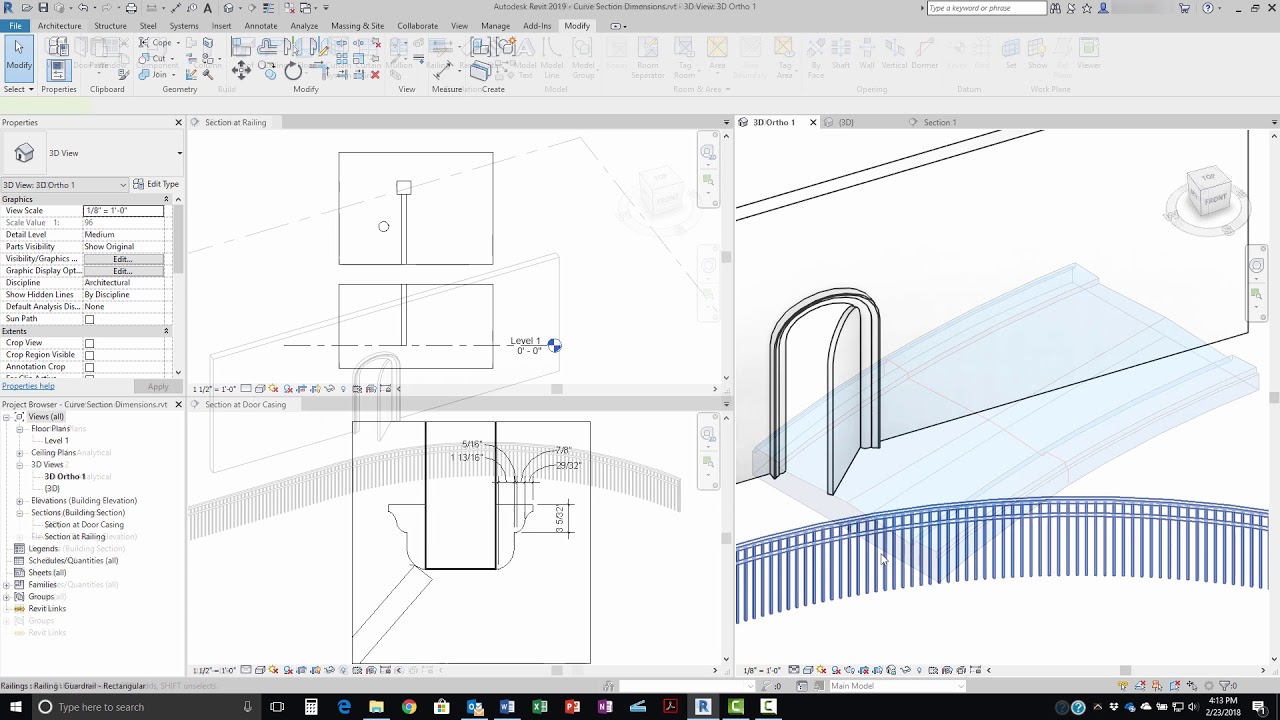 how to make curved section in revit
