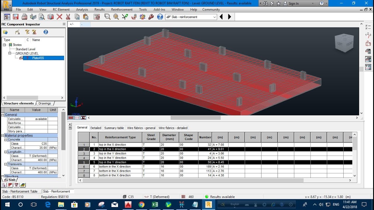 MAT/RAFT FOUNDATION DESIGN IN ROBOT STRUCTURAL ANALYSIS 2019PART3