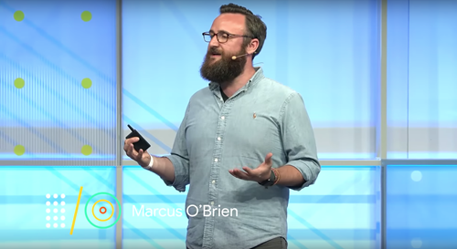 Marcus onstage at Google IO