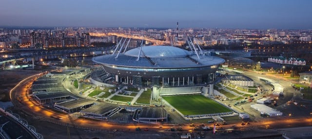 Zenit Arena, also known as Krestovsky Stadium or Saint Petersburg Stadium. (Image courtesy of St. Petersburg Official City Guide.)