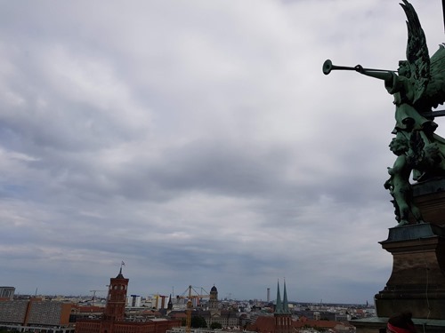 Angels watching the Berlin skyline