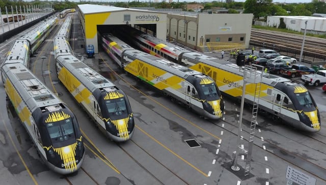 The Brightline train company recently submitted a bid to run a passenger line between Tampa and Orlando, a move that’s been generally welcomed by transit-hungry Floridians. (Image courtesy of Brightline.)