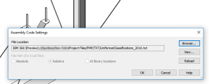 Storing Assembly Code Resource such as Uniformat or Omniclass on BIM 360 Docs