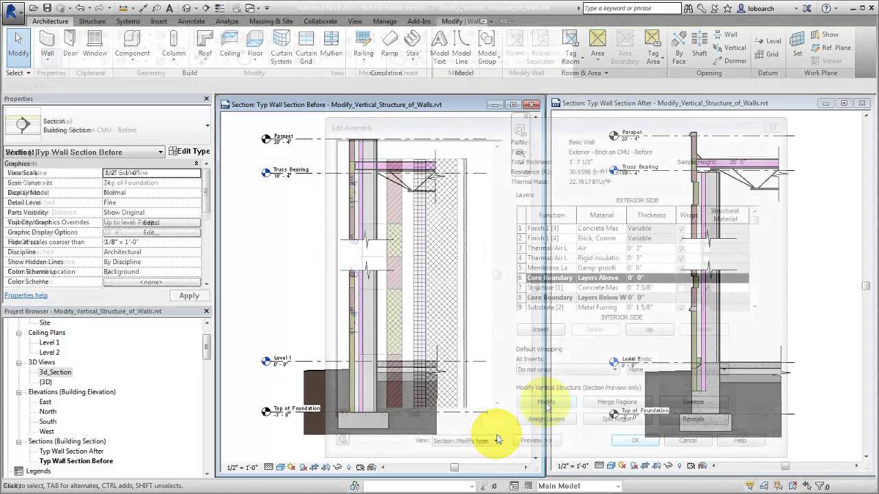 Modify the Vertical Structure of Walls Revit news