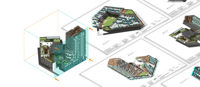 In Vectorworks 2019, clip cube can now be used on sheet layer viewports, making it possible to quickly create cutaways for presentations and other purposes. (Image courtesy of Vectorworks.)
