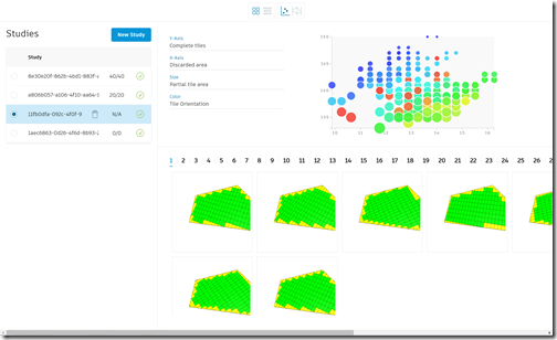 Scatter plot of random solutions