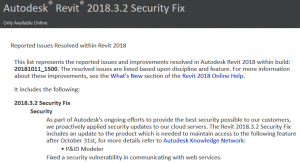 Revit 2018.3.2 Security Fix and Revit 2017.2.4 Security Fix Download Links