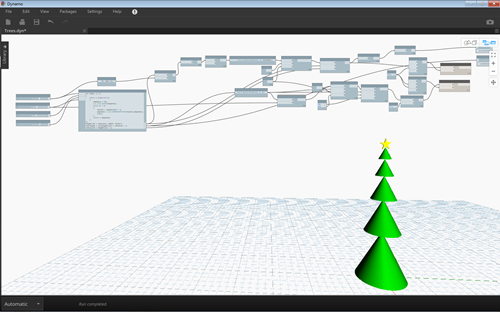 Dynamo script to build a Xmas tree