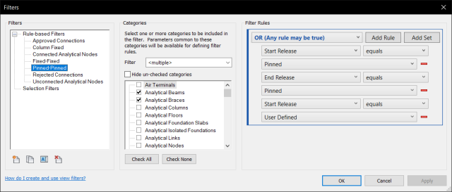 revit 2019 filters using or statement