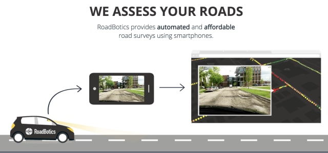 RoadBotics turns visual road scans into maps that show areas in need of repair. (Image courtesy of RoadBotics.)