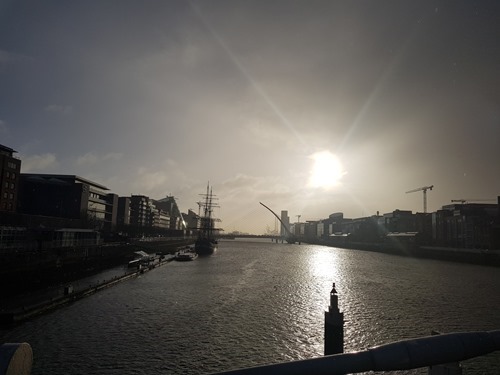 Morning walk across the River Liffey