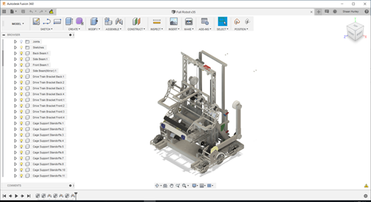 Team 1540 Flaming Chickens 2019 design in Fusion 360