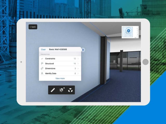 An example of PlanGrid BIM’s 3D view feature displayed on an iPad screen. (Image courtesy of PlanGrid.)