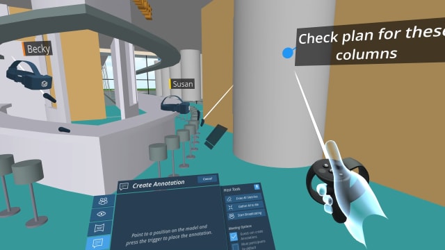 One of the features of the integration is that it allows users to create annotations in the BIM model just by talking out loud. (Image courtesy of Autodesk.)