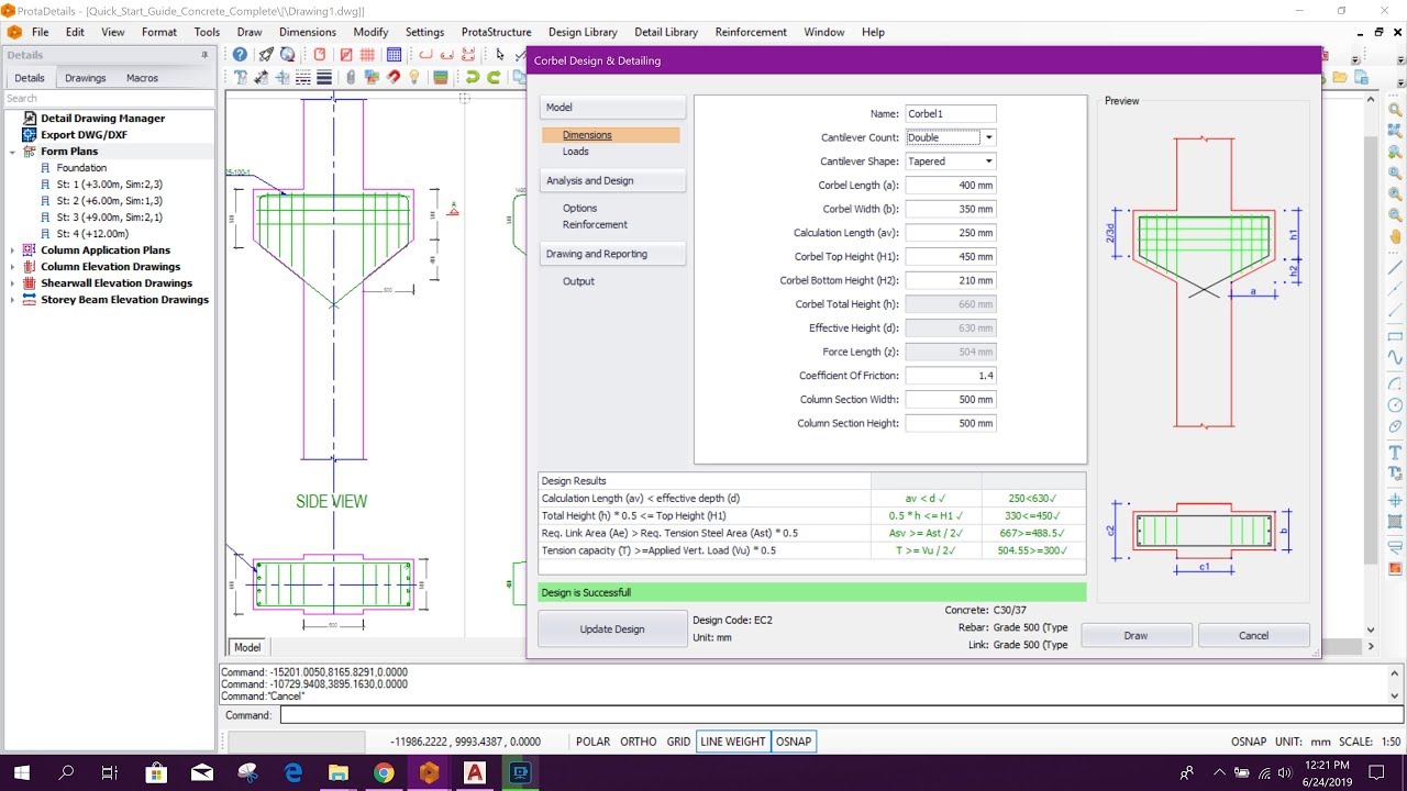 Corbel Design & Drawing in Prota Details 2019 Revit news