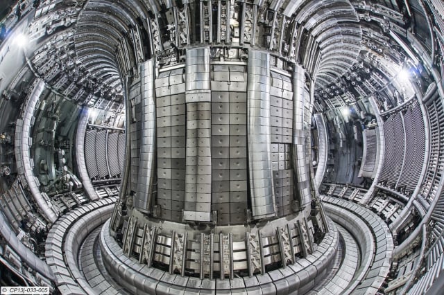 The inside of the Joint European Torus tokamak generator. (Image courtesy of EUROfusion.)