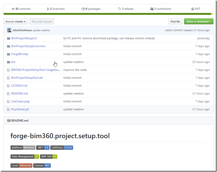 The BIM 360 project setup tool