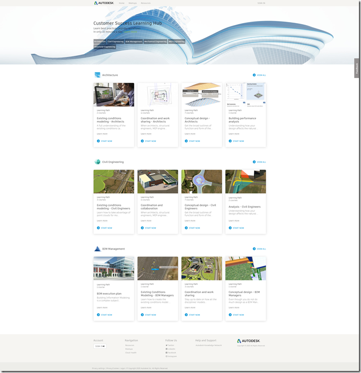 Autodesk Customer Success Learning Hub for Free Learning Content