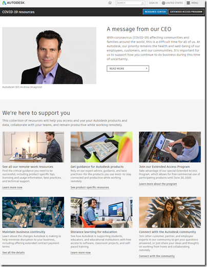 Autodesk COVID-19 Resource Site 