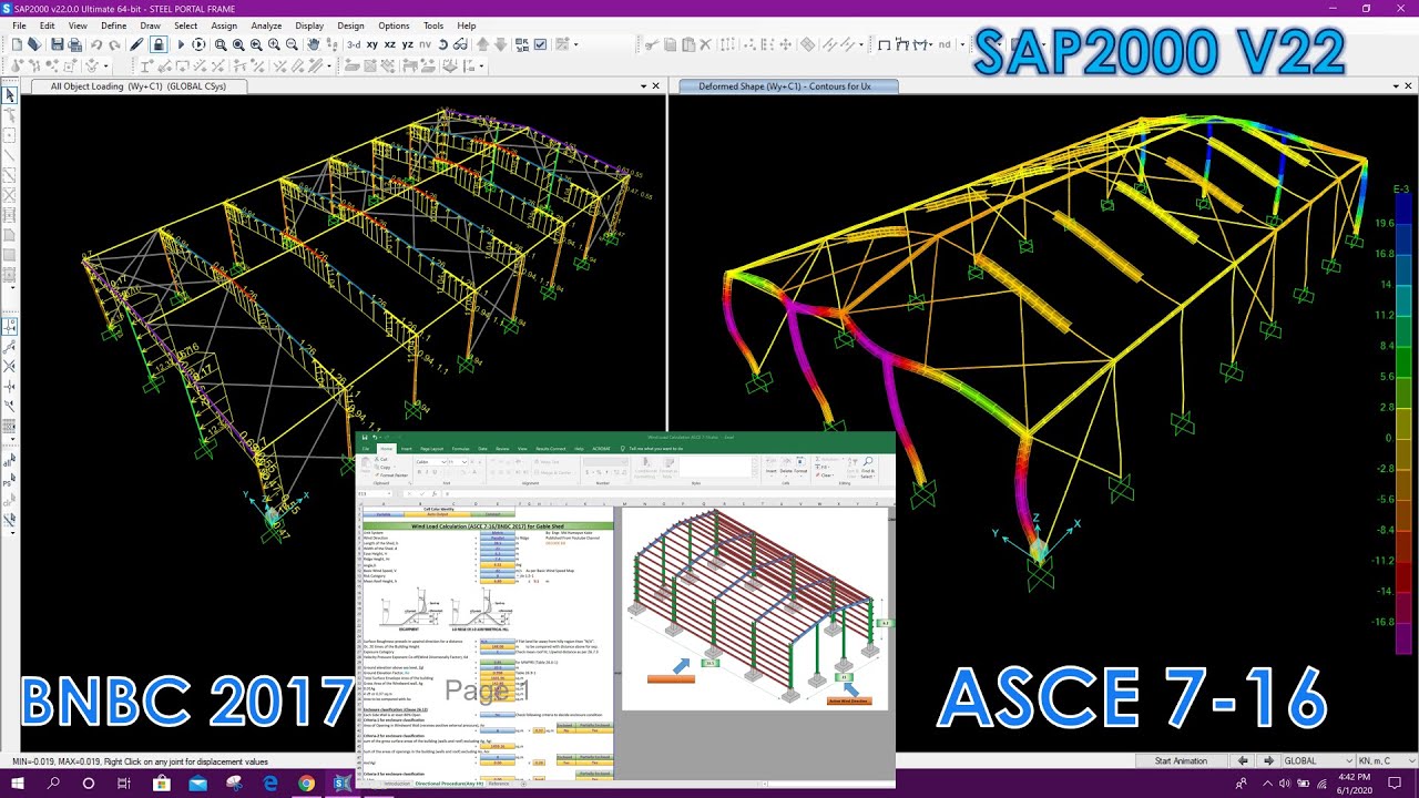 Wind Load Calculation ASCE 7-16 BNBC2017 Application 