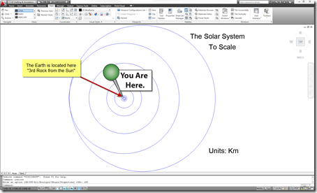 The AutoCAD Solar System DWG from AutoCAD 2.18
