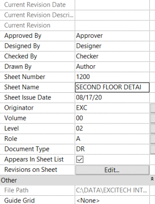 Revit ISO19650 Properties Palette